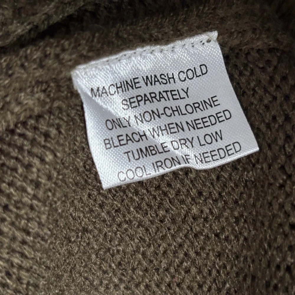 Weatherproof Vintage Mens XL Military Olive Shawl Collar Toggle Pullover Sweater